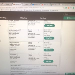 NOT FOR SALE: shipping options